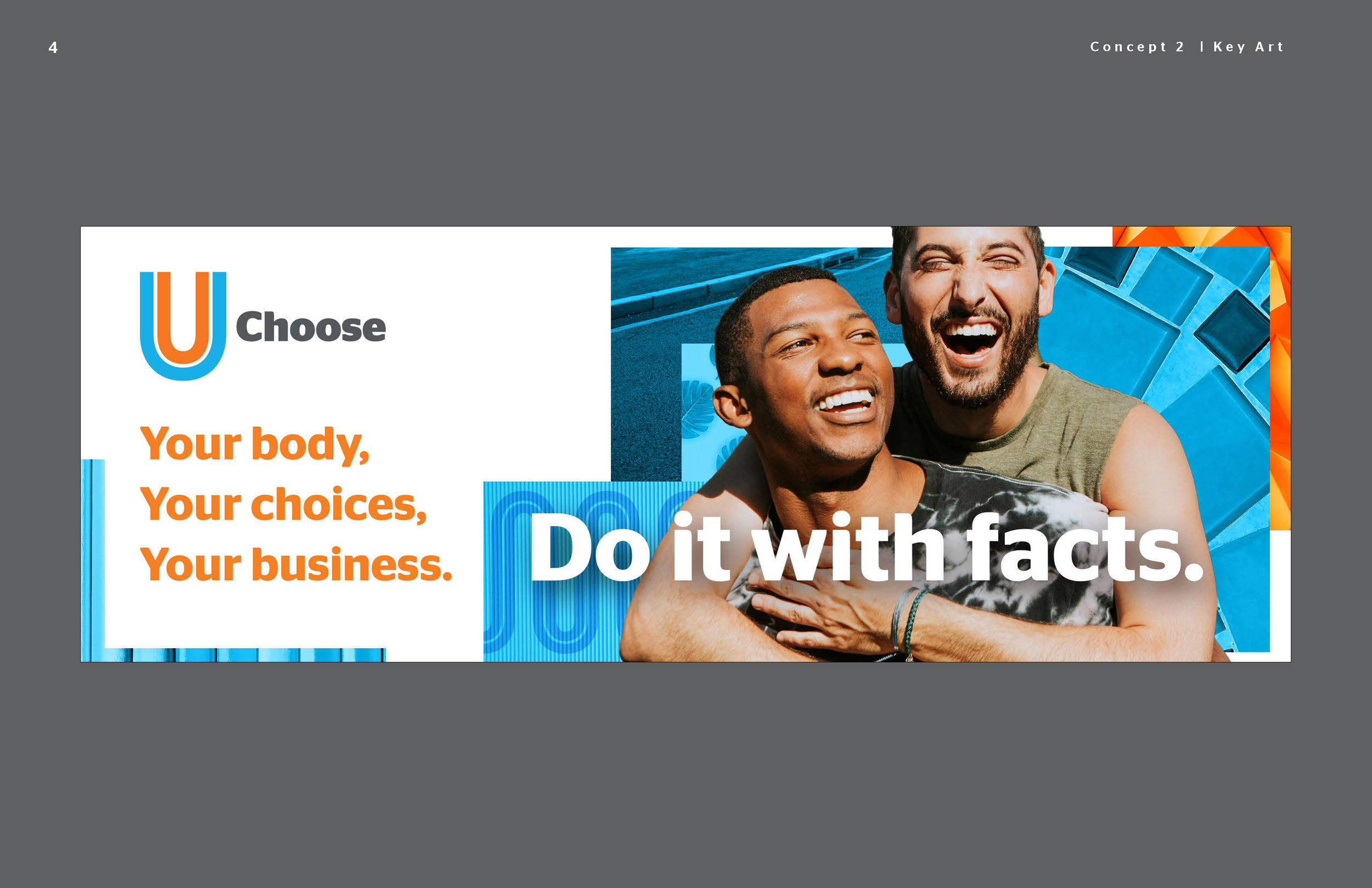 UChoose Banner Advertisement with Two People Smiling and Hugging 