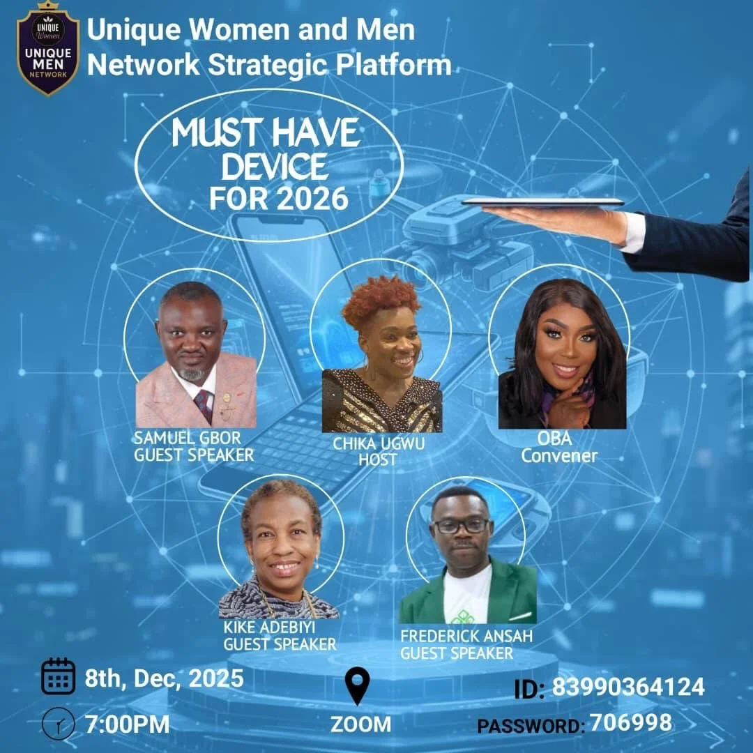 You are warmly invited to a truly inspiring session hosted by the *Unique Women and Men Network Strategic Platform*. This December, we&rsquo;re gathering brilliant minds to explore the *&ldquo;Must-Have Device for 2026&rdquo;*&mdash;a conversation yo