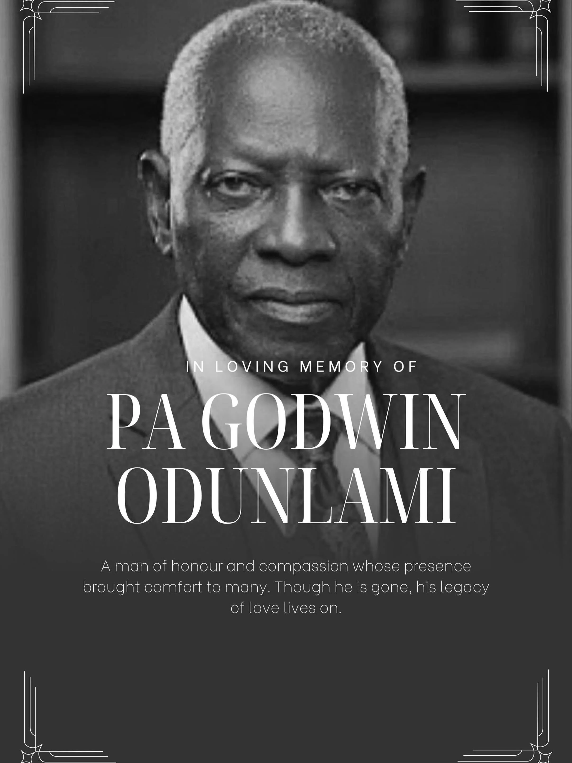 Let&rsquo;s celebrate a lifetime of wisdom! My 90-year-old dad, Lawyer Odunlami, did a wonderful interview where he talks about the power of education, reading, and why we must never stop writing and learning. 

He is such an inspiration, and I would