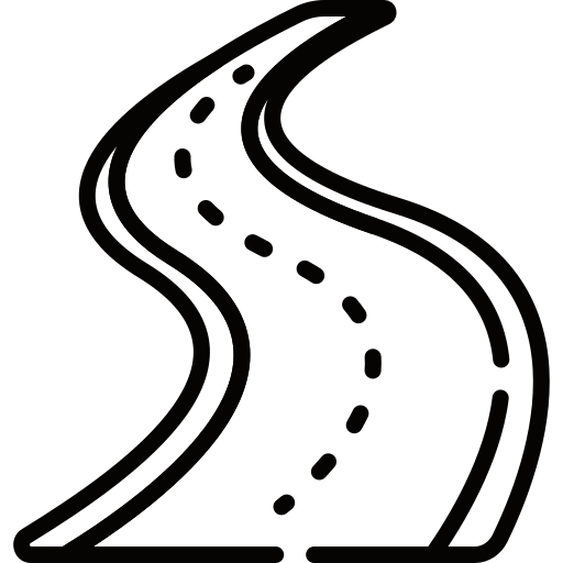 Icona que representa una carretera, és a dir, obra civil