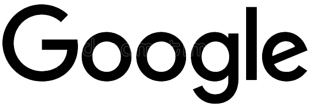 Google logo in black outline.