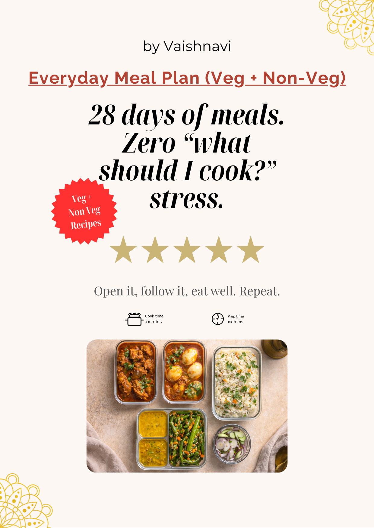 Everyday Meal Plan (28 days) - Veg + Non-Veg
