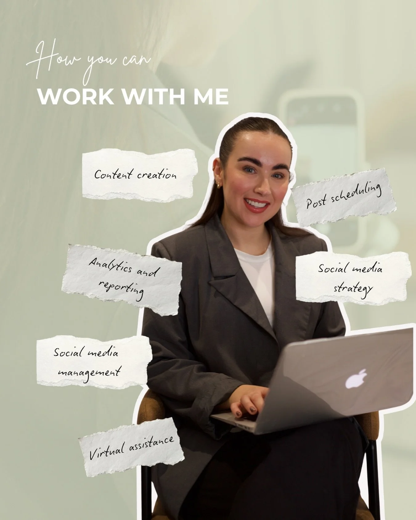 Your business is unique and your social media strategy should be too ✨

My services are completely tailored to you and your goals, so you can focus on what matters most: growing your business.

If you&rsquo;re ready for someone to take the reins and 