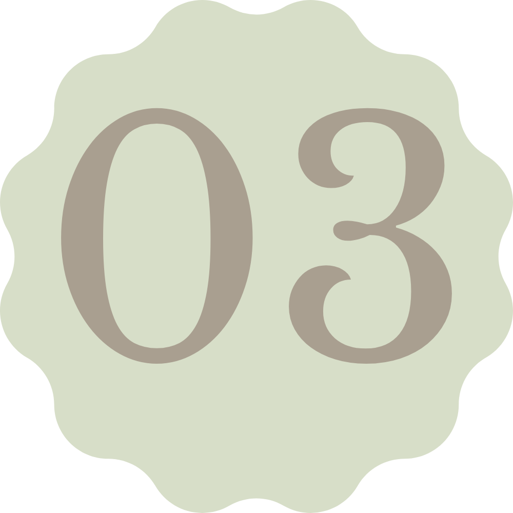 Number 03 on a cloudy green background.