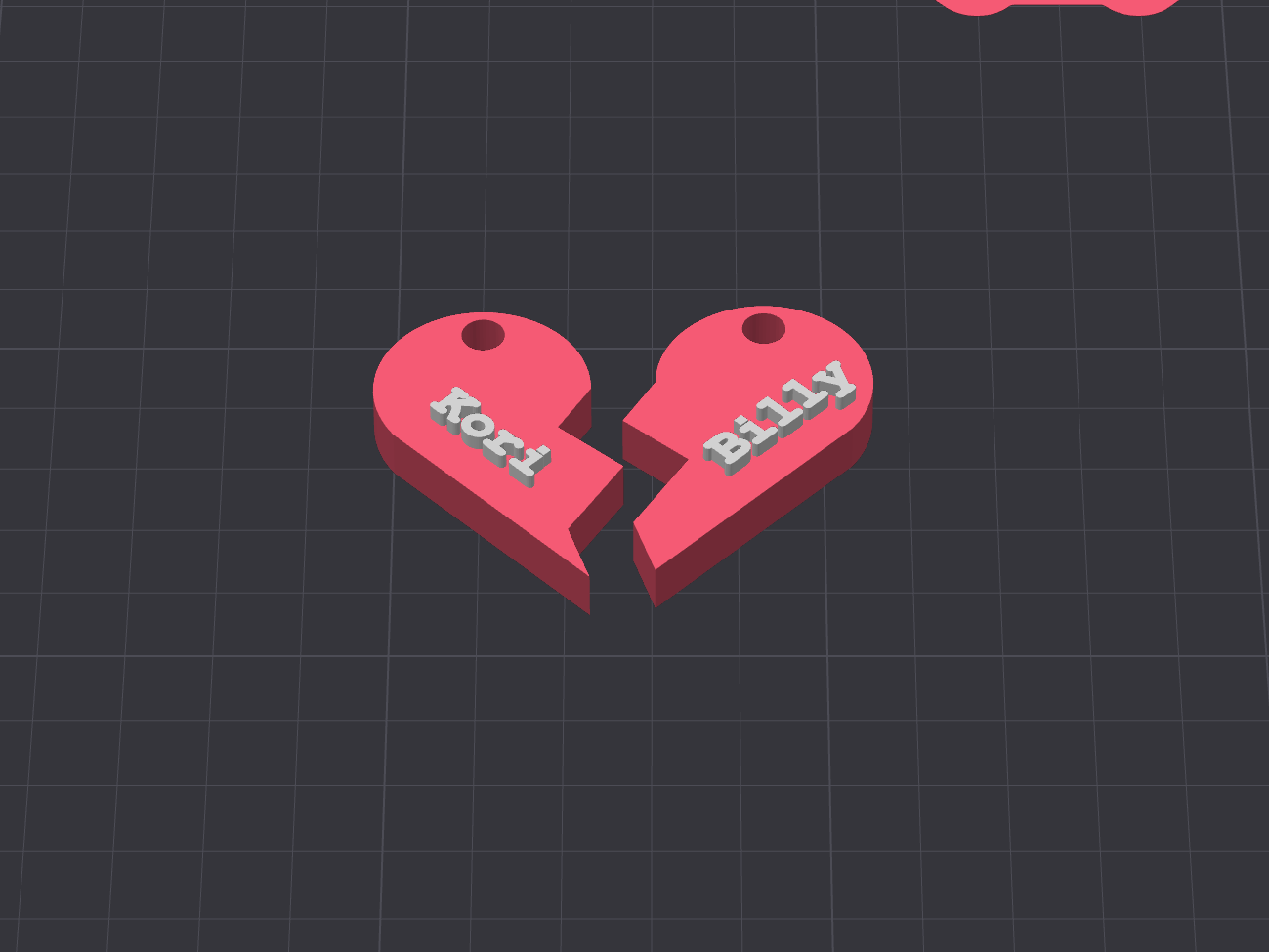 Valentines Day Heart Keychain Front Angled .png