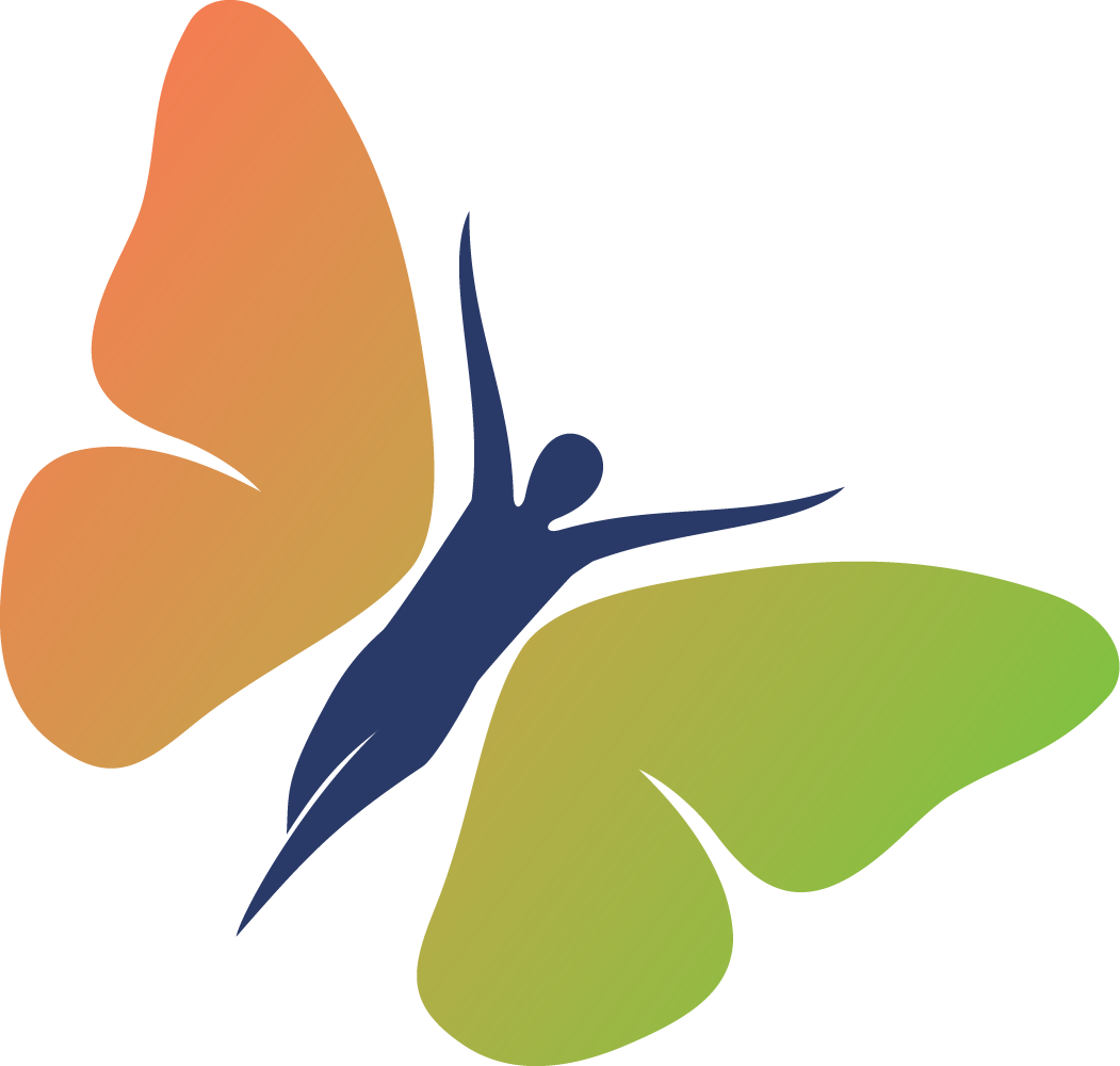 Colored abstract geometric design with orange, blue, and green shapes.