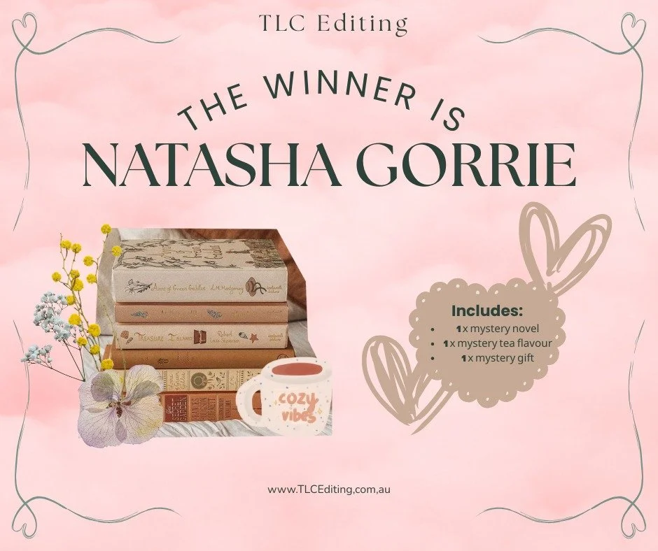 Congratulations to our lucky giveaway winner, @natasha.preston 

Over the course of three weeks, followers on Facebook and Instagram entered their names into TLC Editing's first giveaway. Thank you to each and every person who liked and shared our li