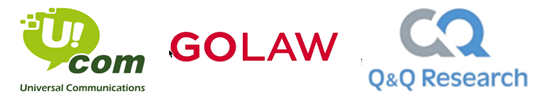 Logos of Universal Communications, GOLAW, and Q&A Research