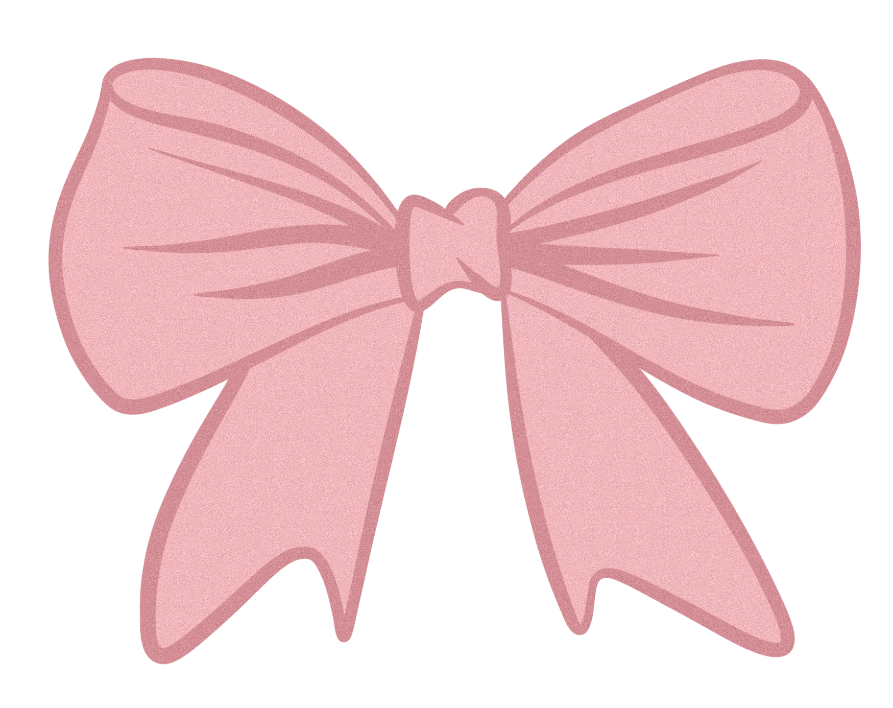 Pink decorative bow with ribbon tails.