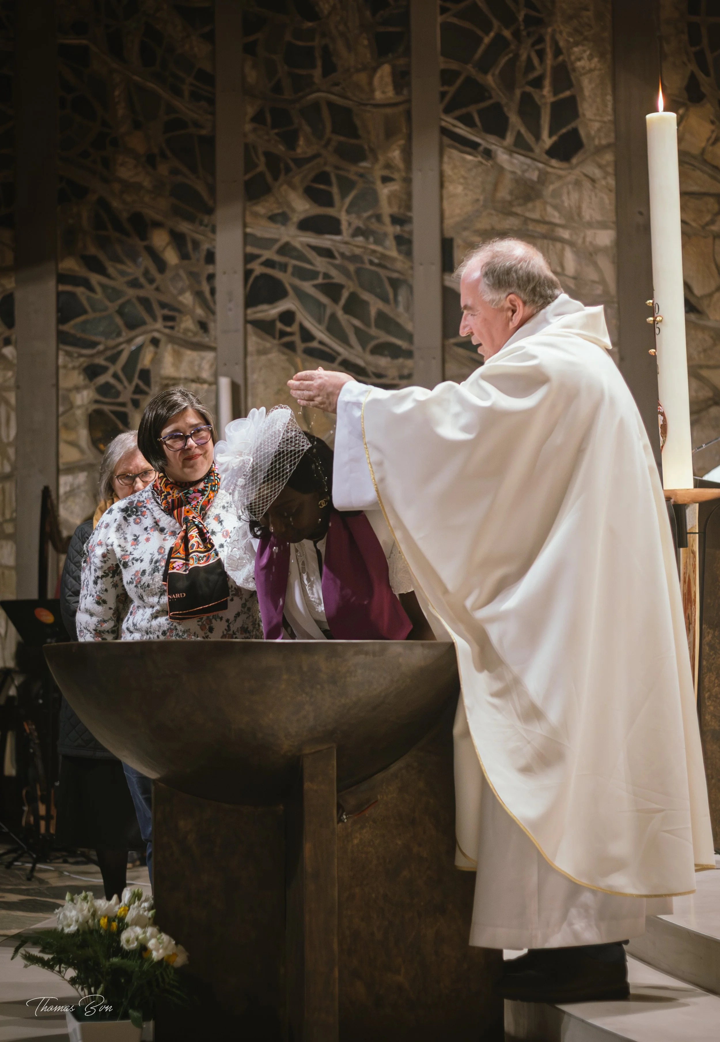 Baptême et première communion de Gaelle, en Normandie.