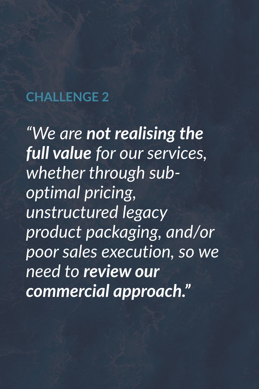 graphic outlining a common business challenge