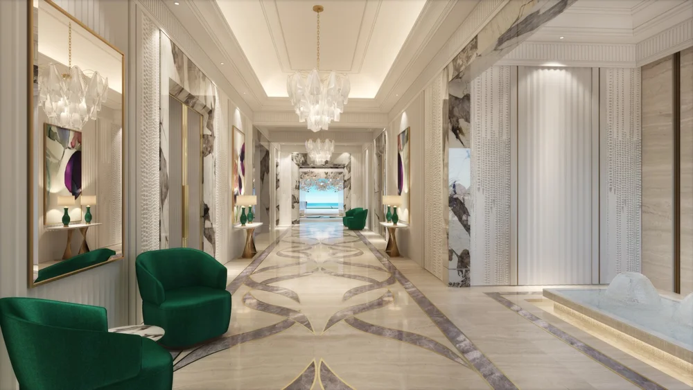 Bardiglio Nuvolato Marble Hallway