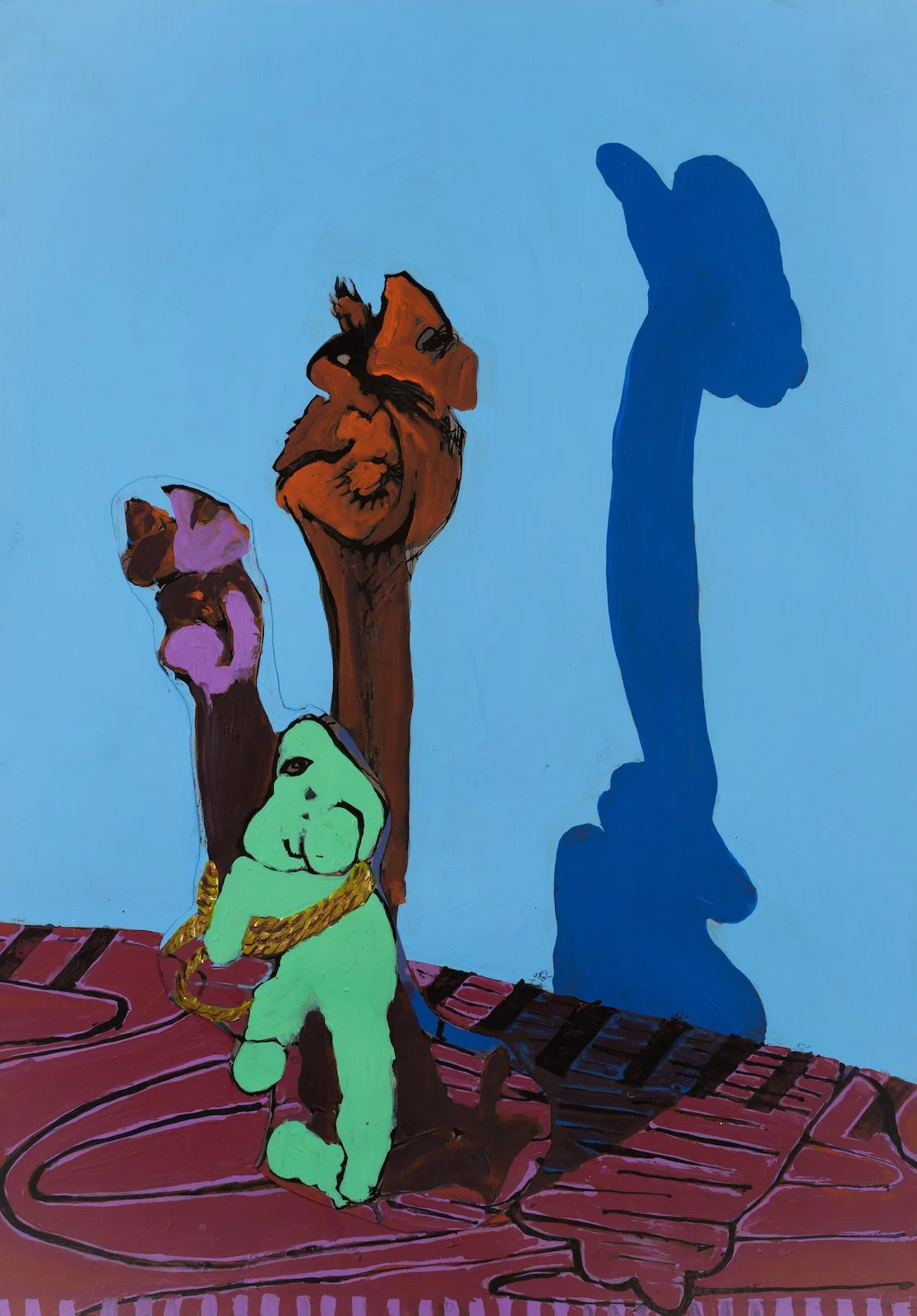 Prancing with My Shadow II, 2025, Acrylic Paint and Ink on Paper, 29.5 x 45cm