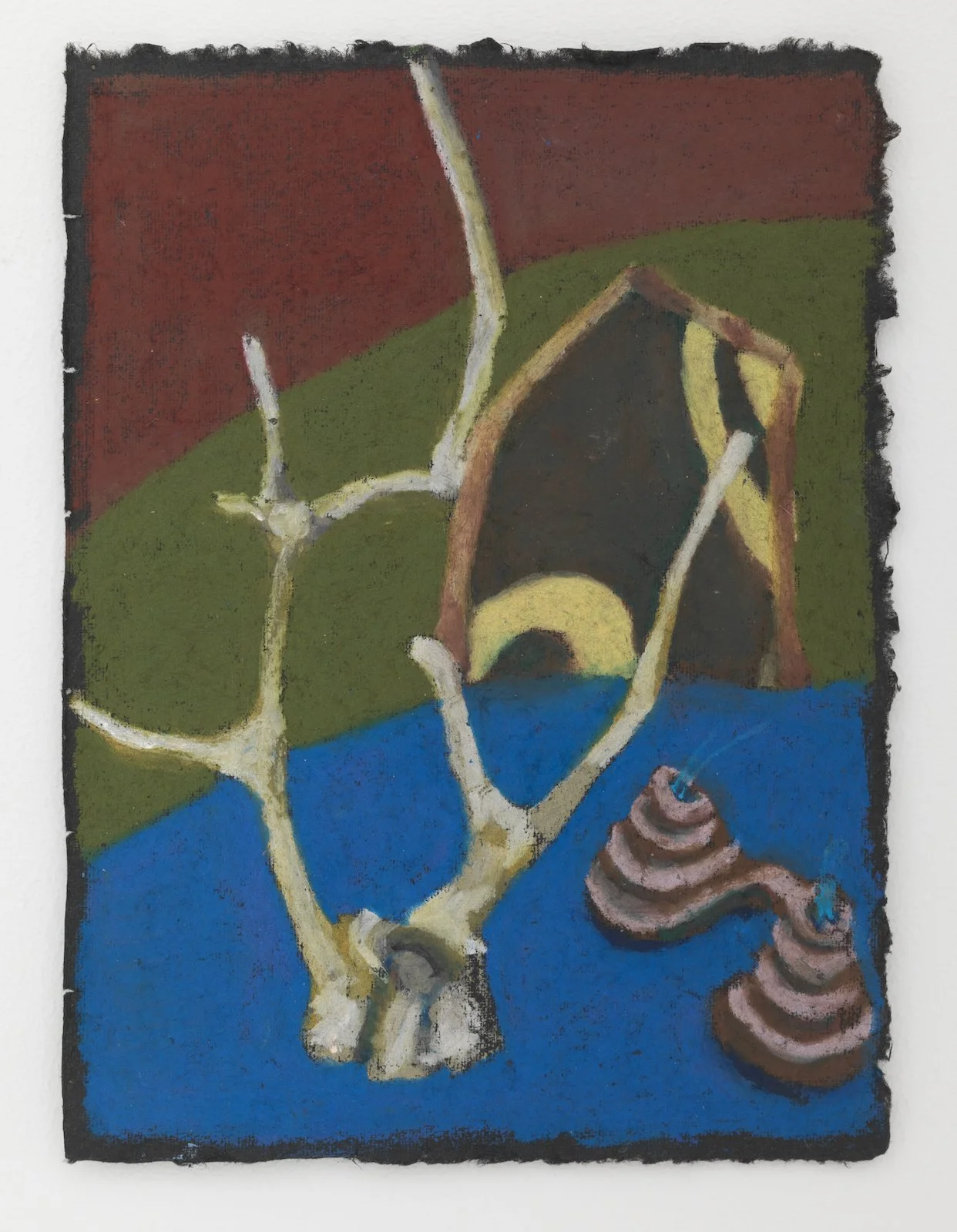 Beach Bliss VIII, 2023, Oil Pastel on Black Khadi Paper