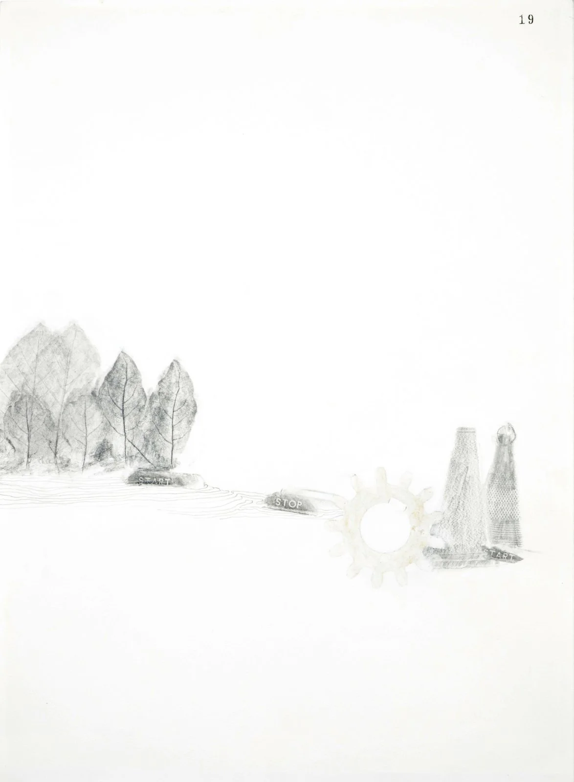No. 19, 2019, Graphite, rust and carbon on paper, 45 x 29.5 cm
