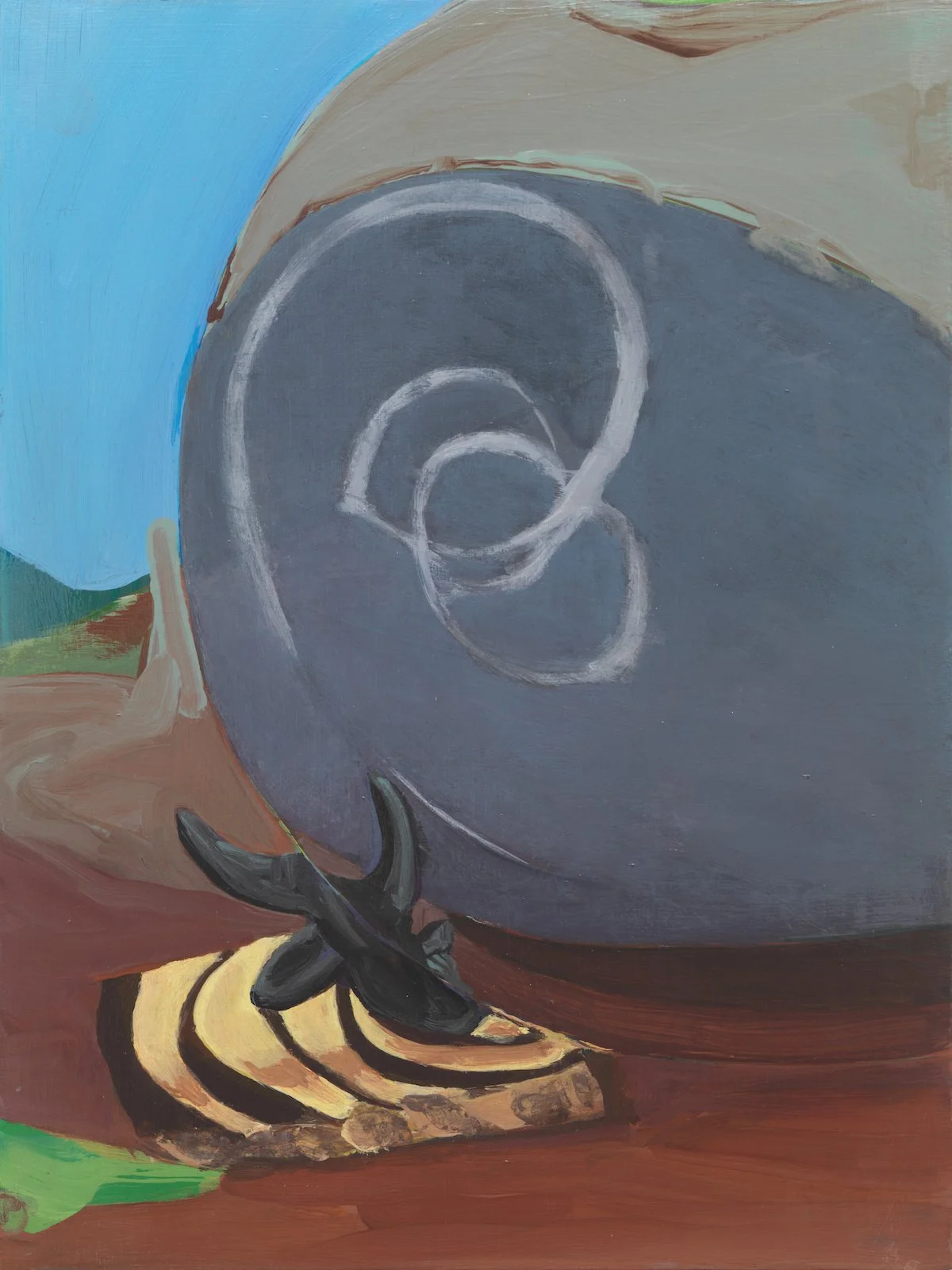 Slipping and Sliding, 2024, Acrylic Gouache on Board, 30.5 x 23cm