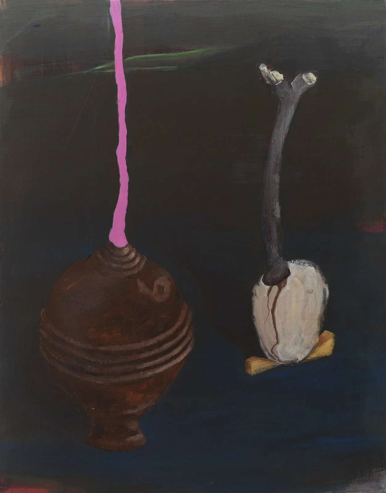 Propped Up By Pink, 2024, Acrylic Gouache on Board, 30.5 x 23cm