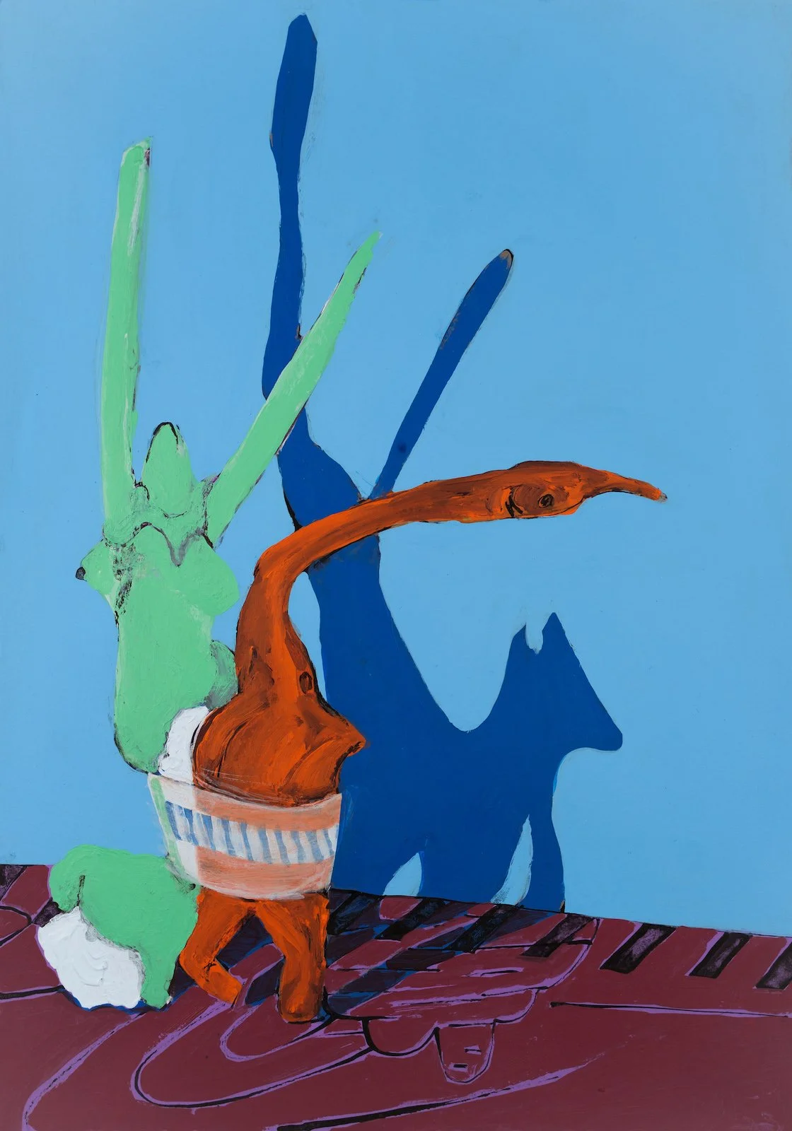 Prancing with My Shadow IV, 2025, Acrylic Paint and Ink on Paper, 29.5 x 45cm