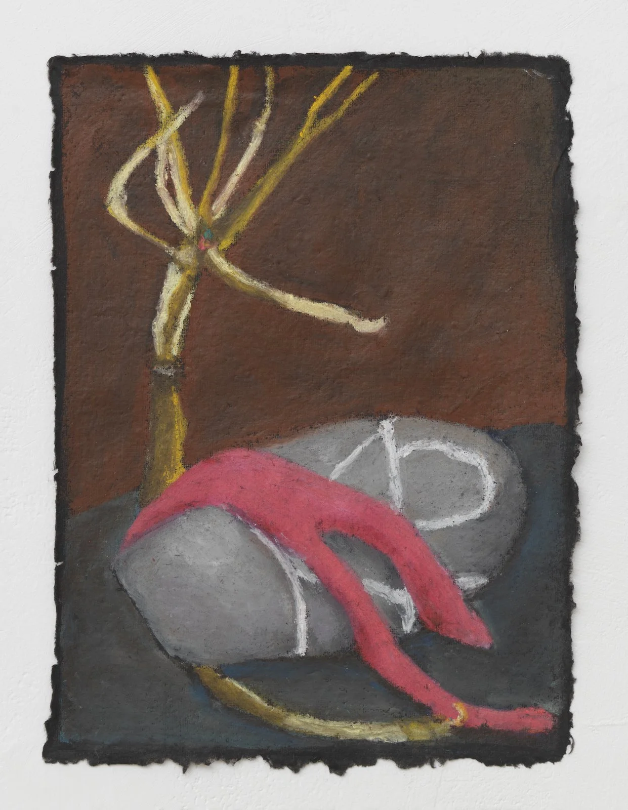 The Pairings II, 2023, Oil Pastel on Black Khadi Paper