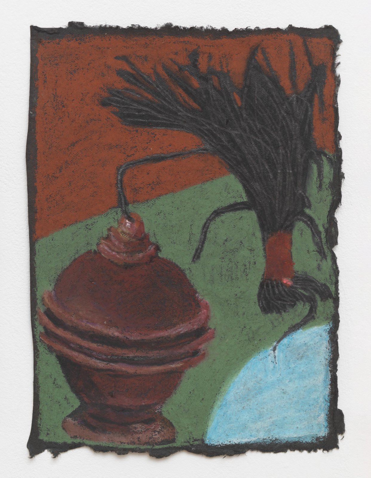 Beach Bliss V, 2023, Oil Pastel on Black Khadi Paper