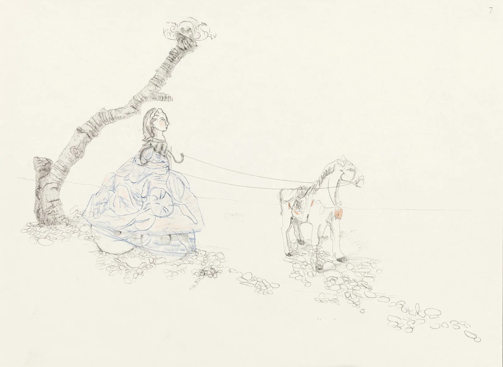 Stills from an Imaginary Film II, 2025, Graphite, Coloured Pencil, Ink on Paper, 45 x 29.5 cm