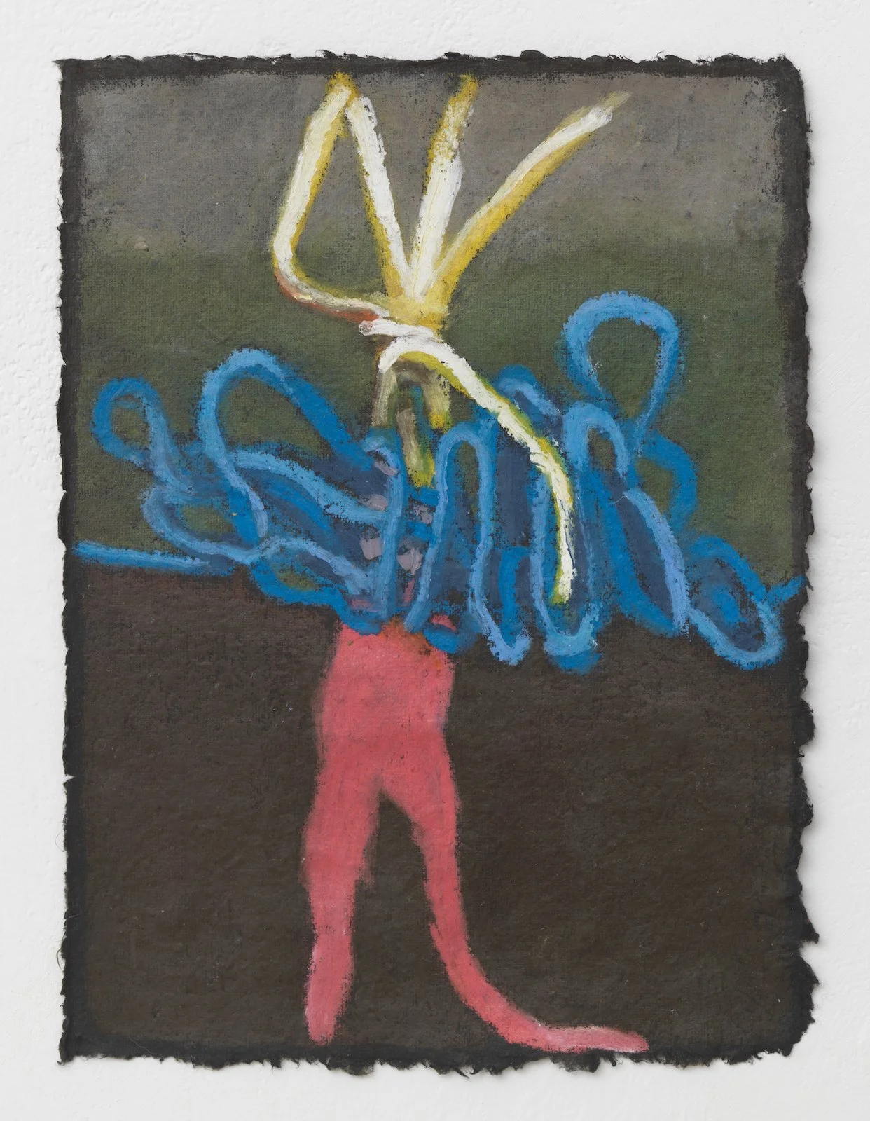 The Pairings I, 2023, Oil Pastel on Black Khadi Paper