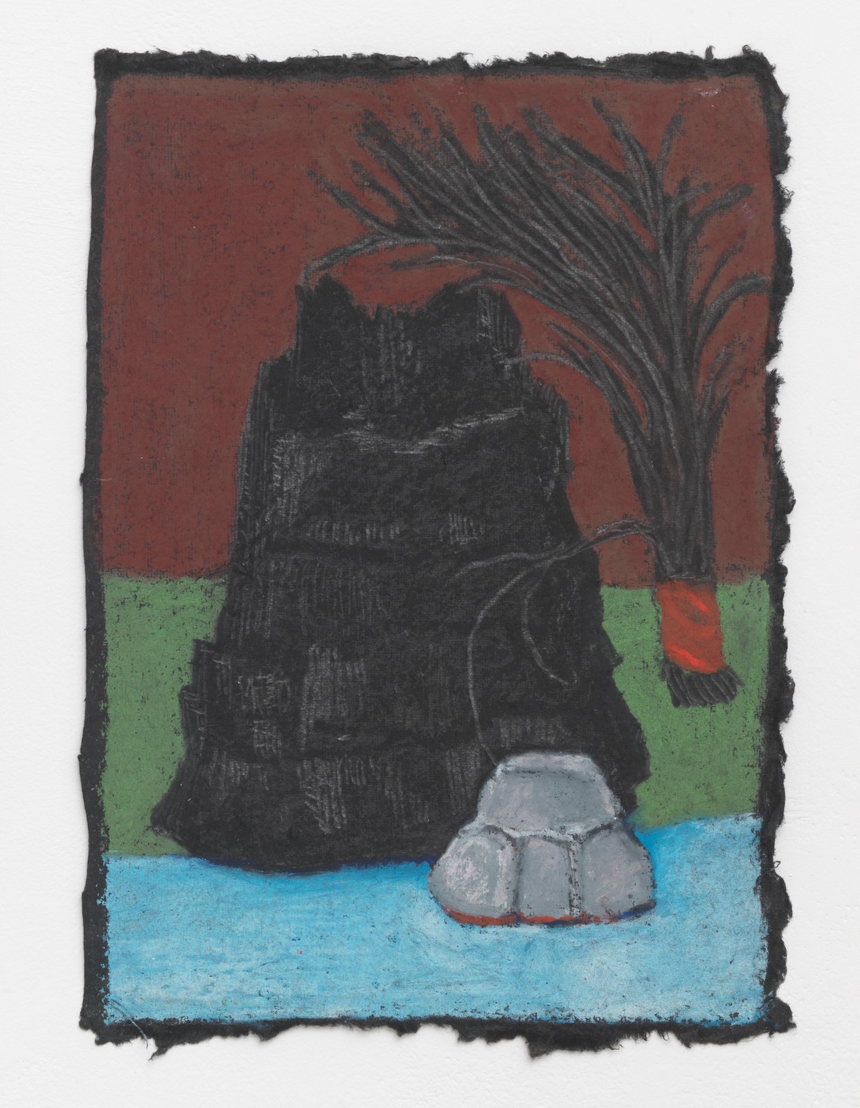 Beach Bliss IV, 2023, Oil Pastel on Black Khadi Paper, Private collection