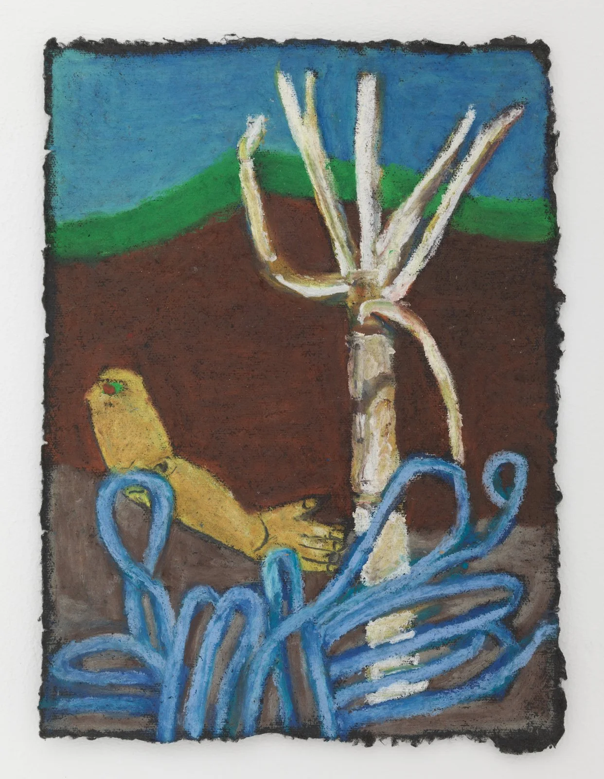 Beach Bliss XI, 2023, Oil Pastel on Black Khadi Paper