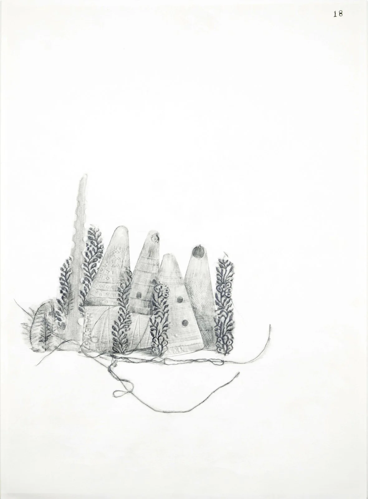 No. 18, 2019, Graphite and carbon on paper, 45 x 29.5 cm