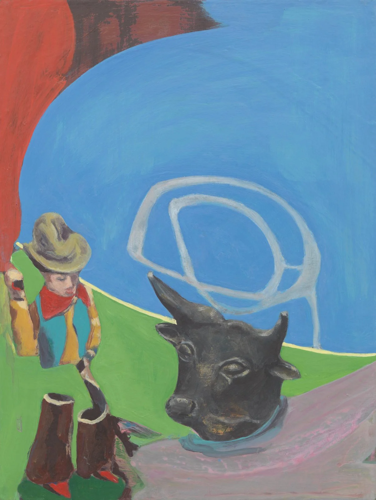 Pebble Beach Dreaming, 2024, Acrylic Gouache on Board, 30.5 x 23cm 