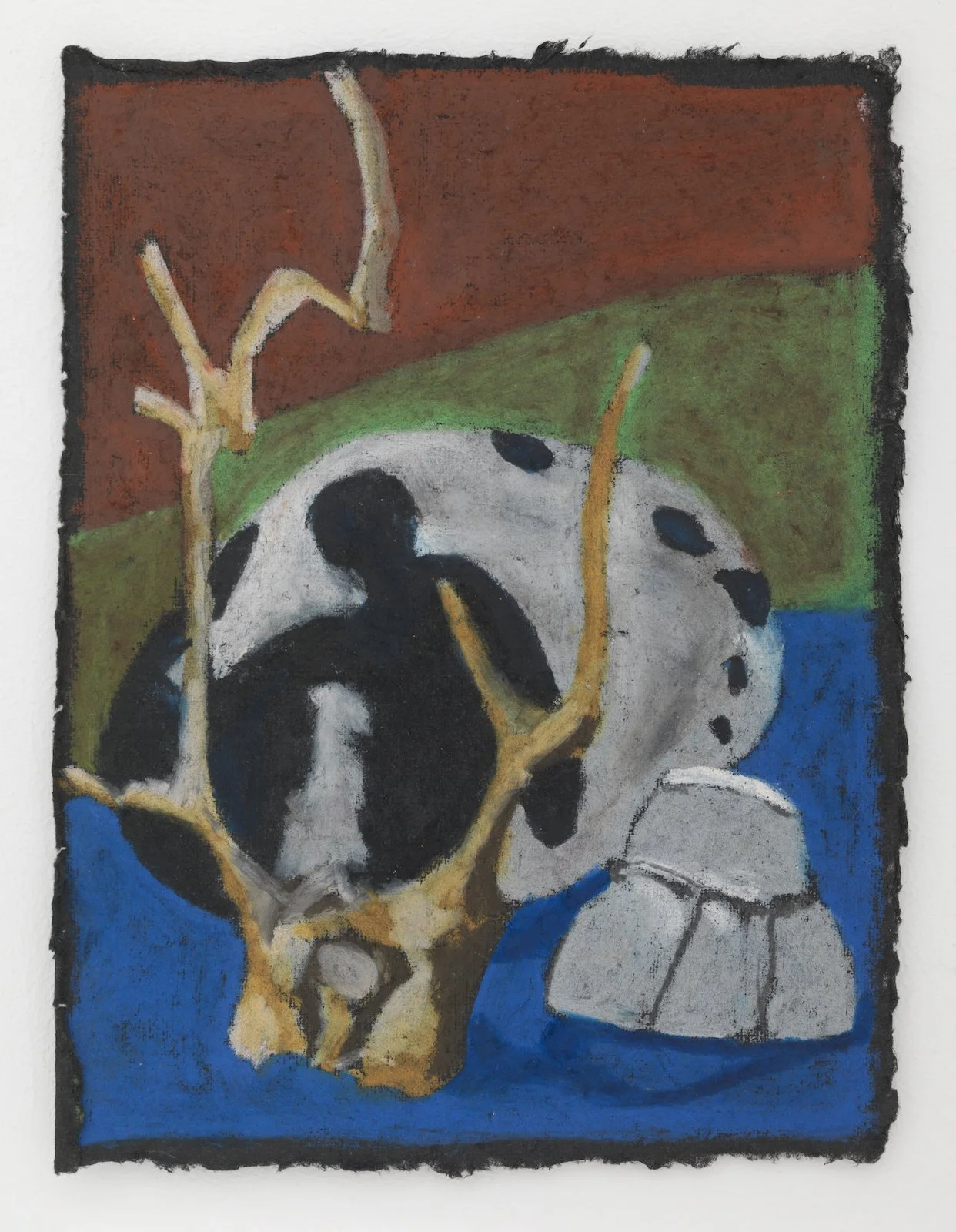 Beach Bliss X, 2023, Oil Pastel on Black Khadi Paper