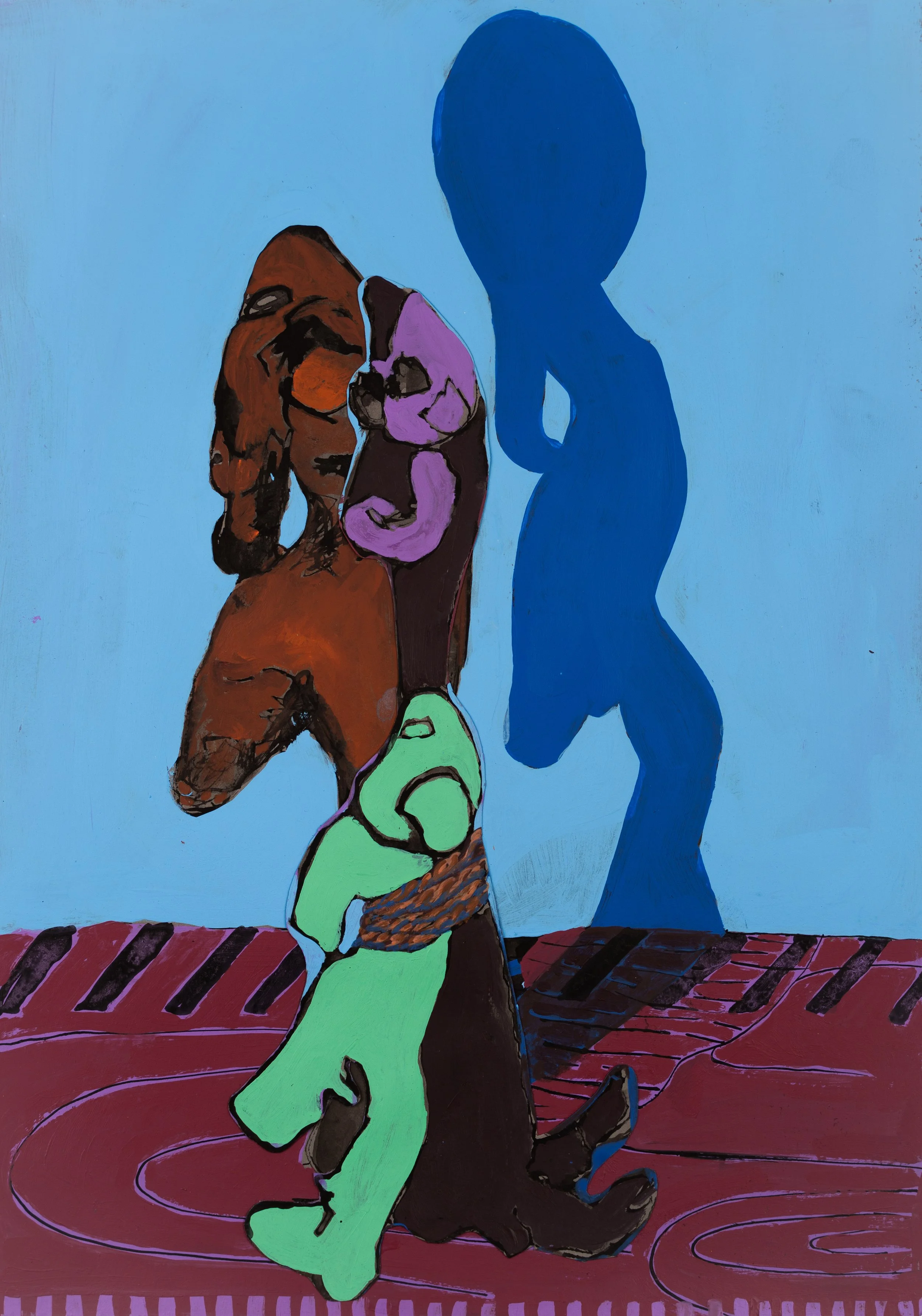 Prancing with My Shadow I, 2025, Acrylic Paint and Ink on Paper, 29.5 x 45cm