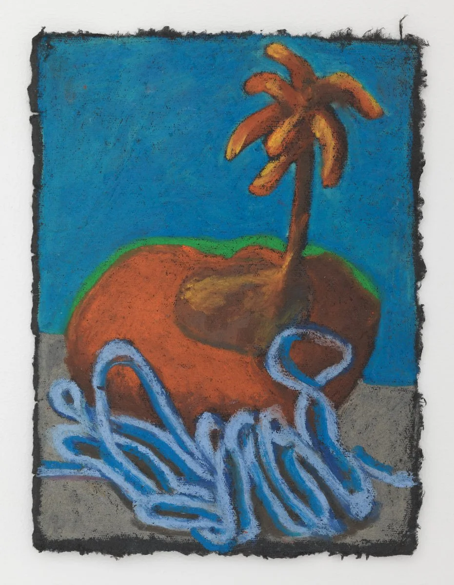 Beach Bliss XIV, 2023, Oil Pastel on Black Khadi Paper