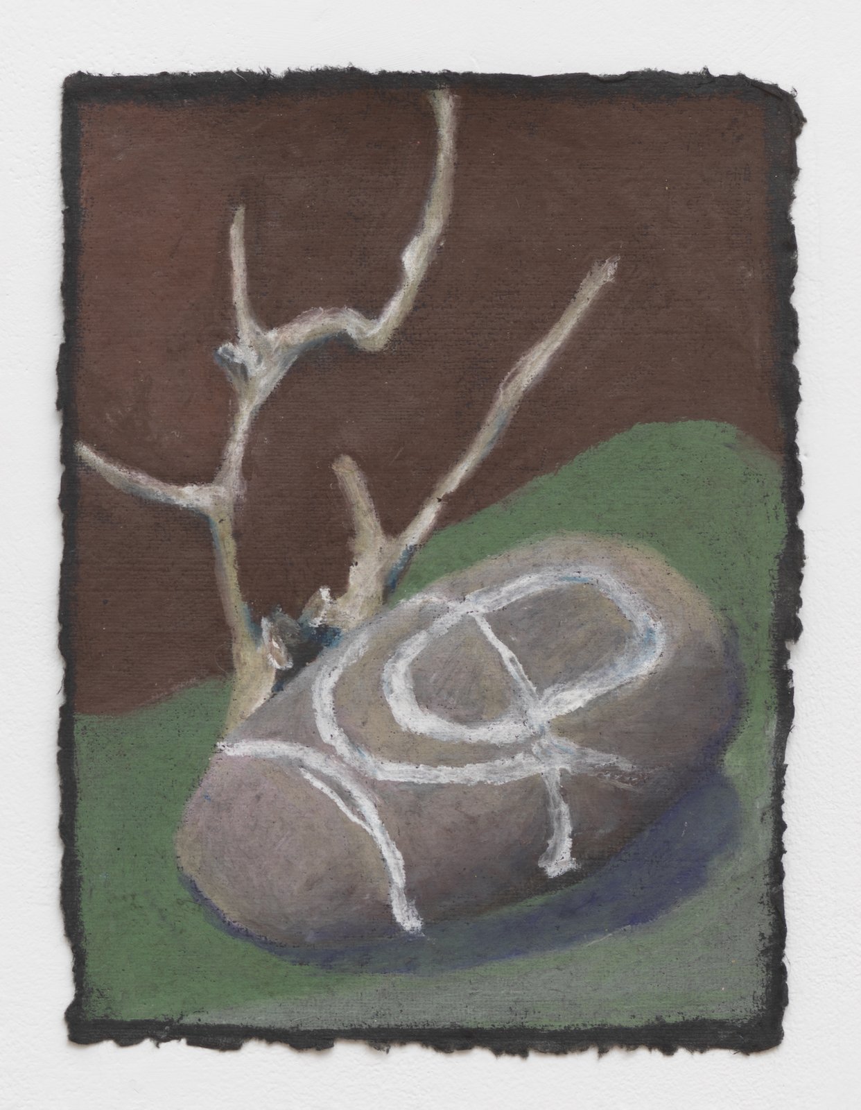 Touchstones III, 2023, Oil Pastel on Black Khadi Paper