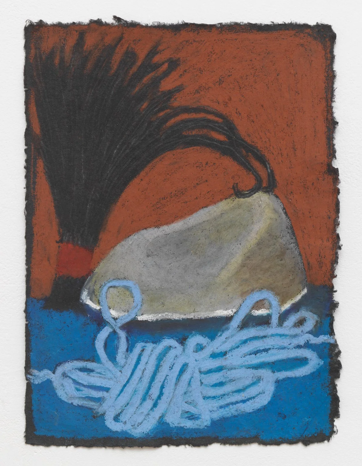 Beach Bliss XX, 2023, Oil Pastel on Black Khadi Paper