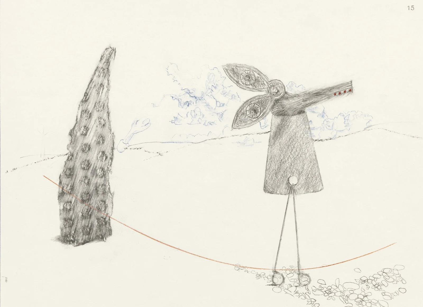 Stills from an Imaginary Film VI, 2025, Graphite, Coloured Pencil, Ink on Paper, 45 x 29.5 cm