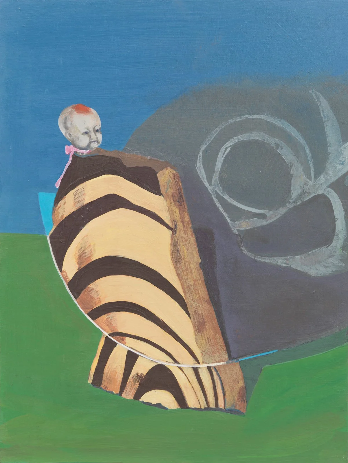 A Balancing Act, 2024, Acrylic Gouache on Board, 30.5 x 23cm, Private Collection