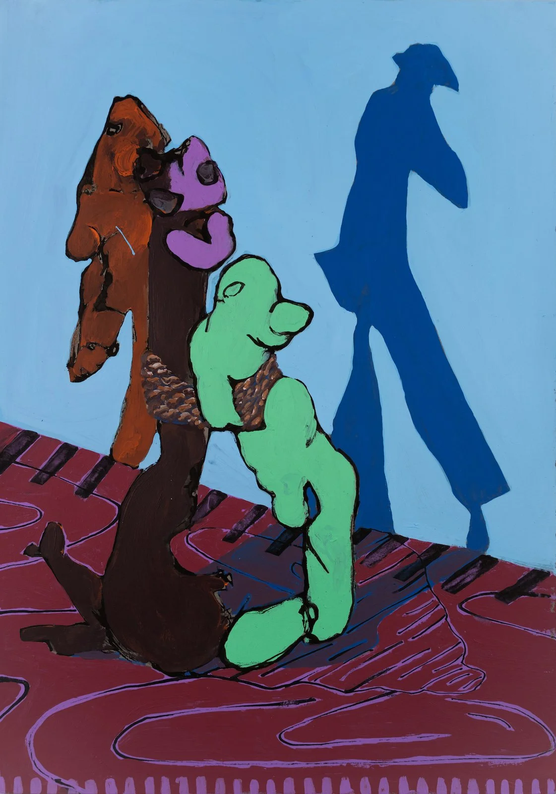 Prancing with My Shadow III, 2025, Acrylic Paint and Ink on Paper, 29.5 x 45cm