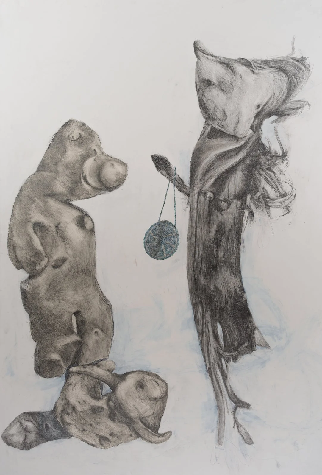 Poser, 2026, Graphite, Acrylic Paint and Ink on Paper, 150 x 214 cm