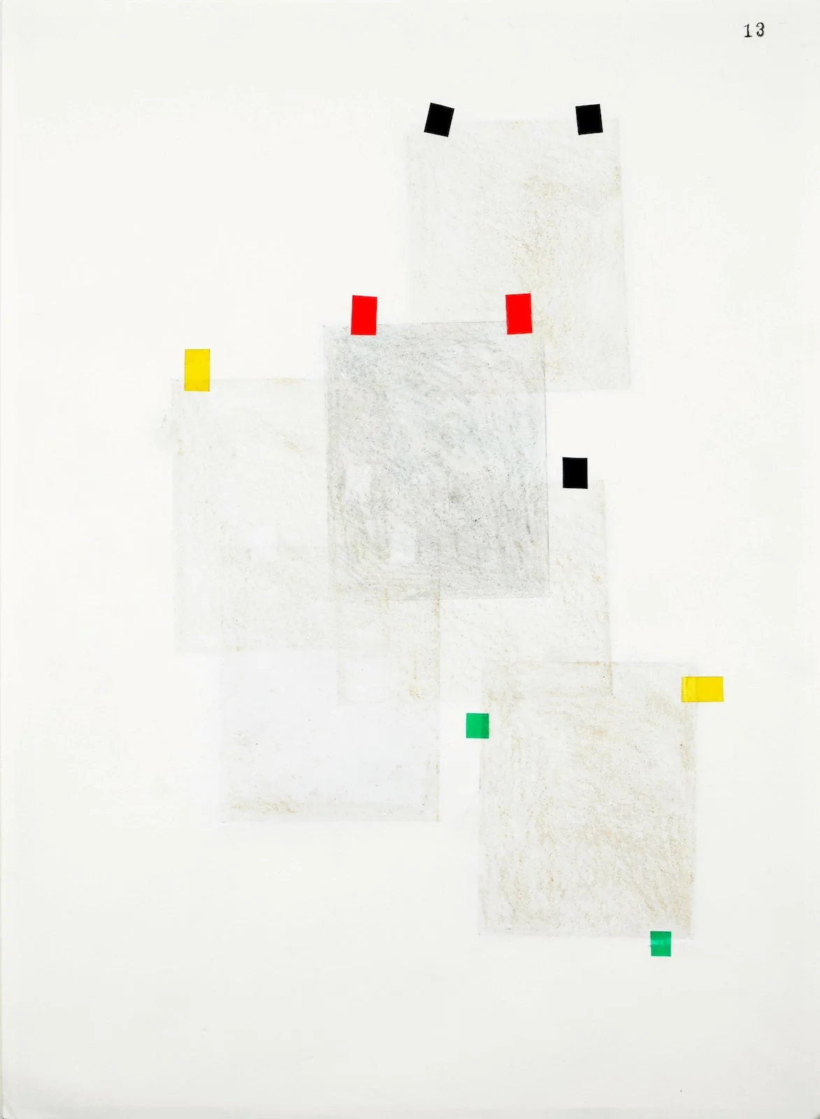 No. 13, 2019, Rust, dirt, tape and carbon on paper, 45 x 29.5cm