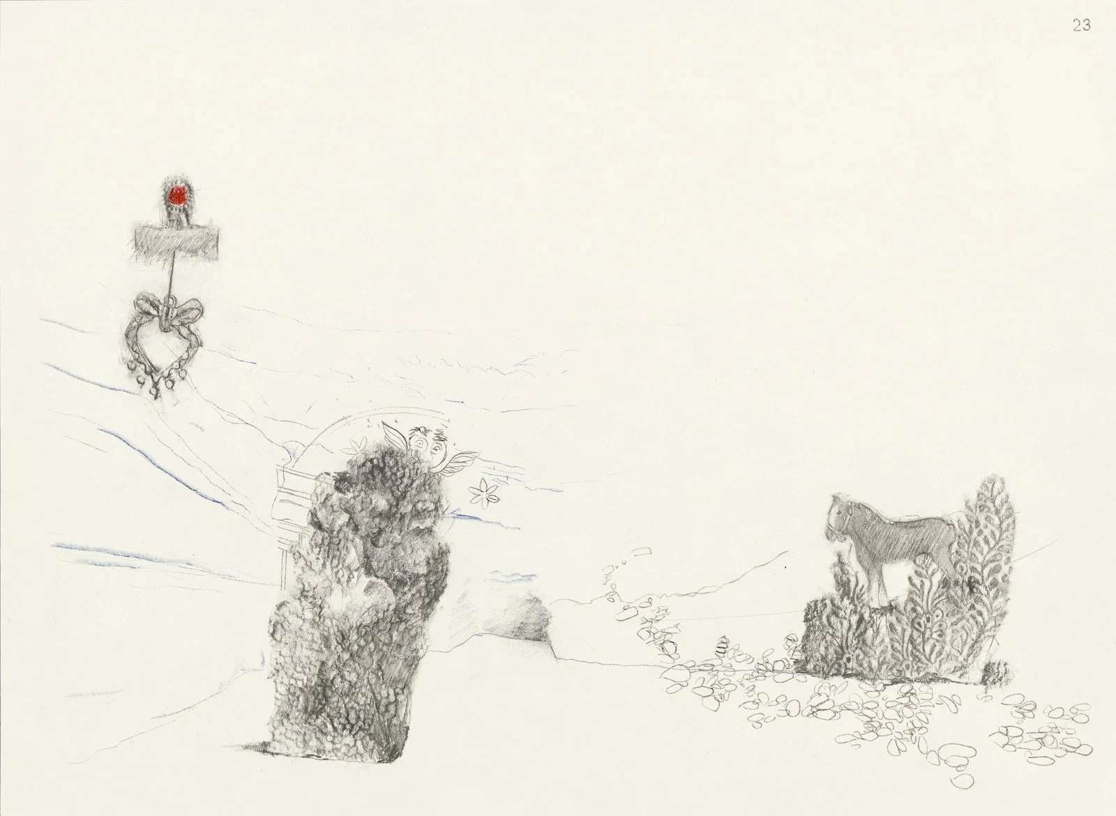 Stills from an Imaginary Film VIII, 2025, Graphite, Coloured Pencil, Ink on Paper, 45 x 29.5 cm