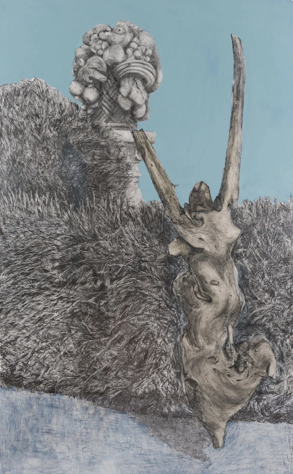 The Garden Game, 2026, Graphite and Acrylic Paint on Paper, 150 x 233 cm