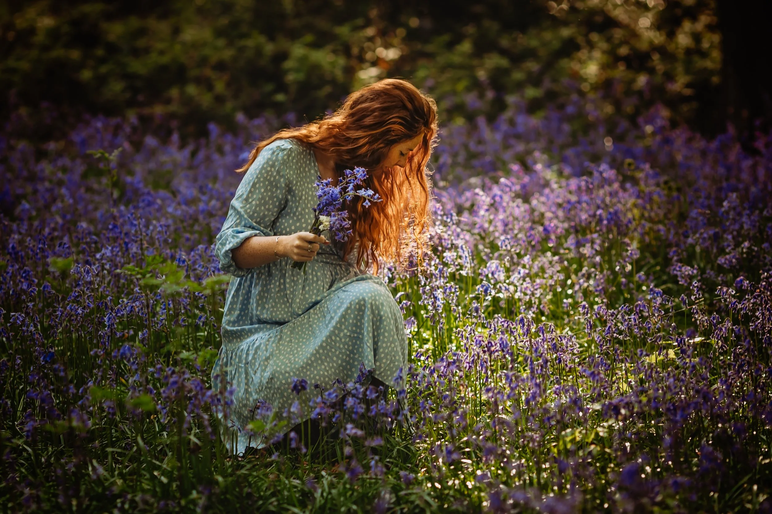 Portrait bluebells Oxfordshire