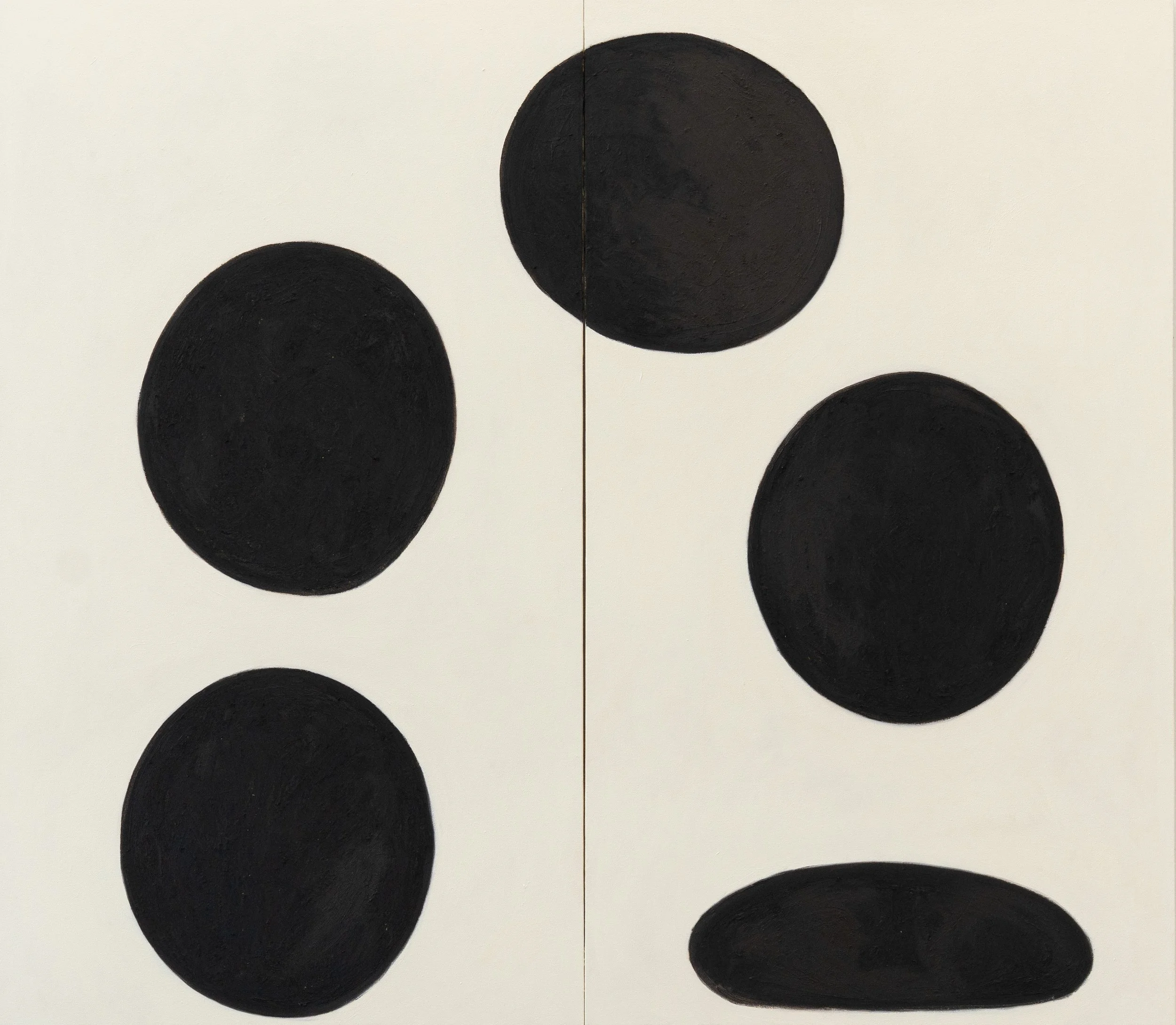 Hippety Hop, 2025, Oil and oil stick on cotton, 148 cm x 169 cm (diptych)