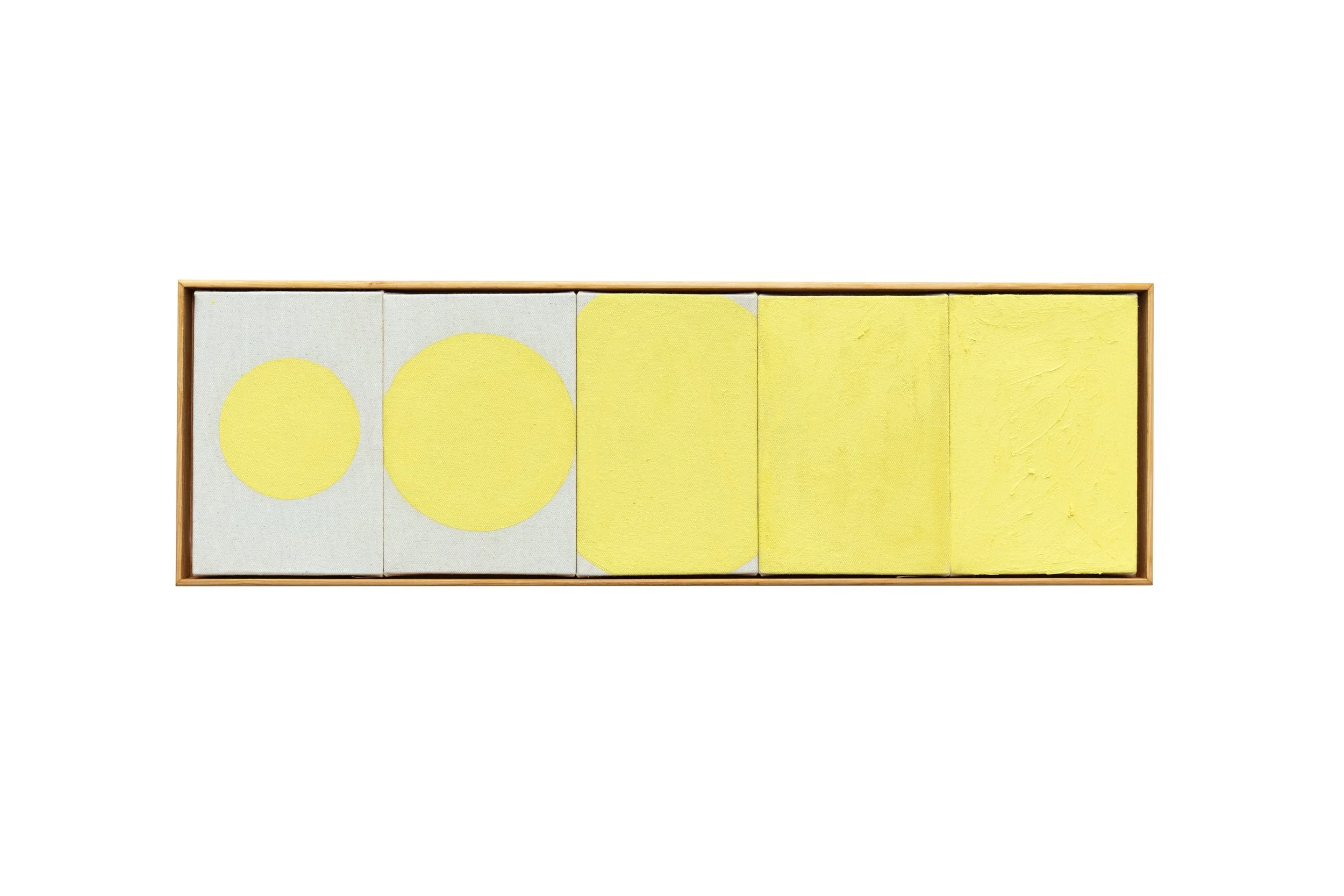 Goalkeeper's Point Of View, 2025, Oil and oil stick on cotton, 24 cm x 78 cm