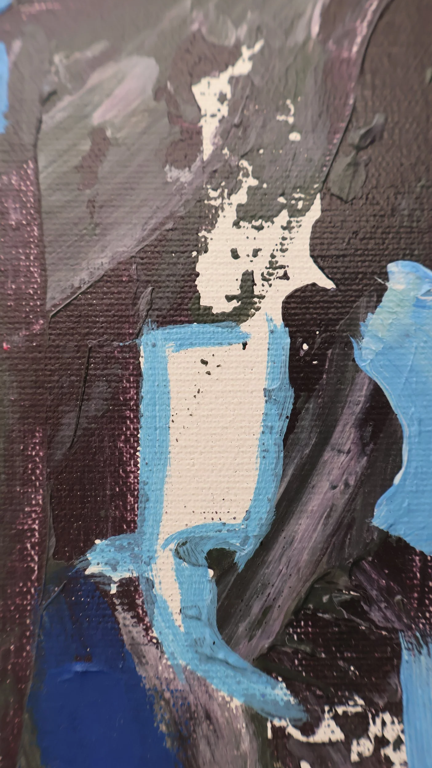 ‘calm after chaos’, 2025, acrylic & oil on canvas, 89×146 cm details