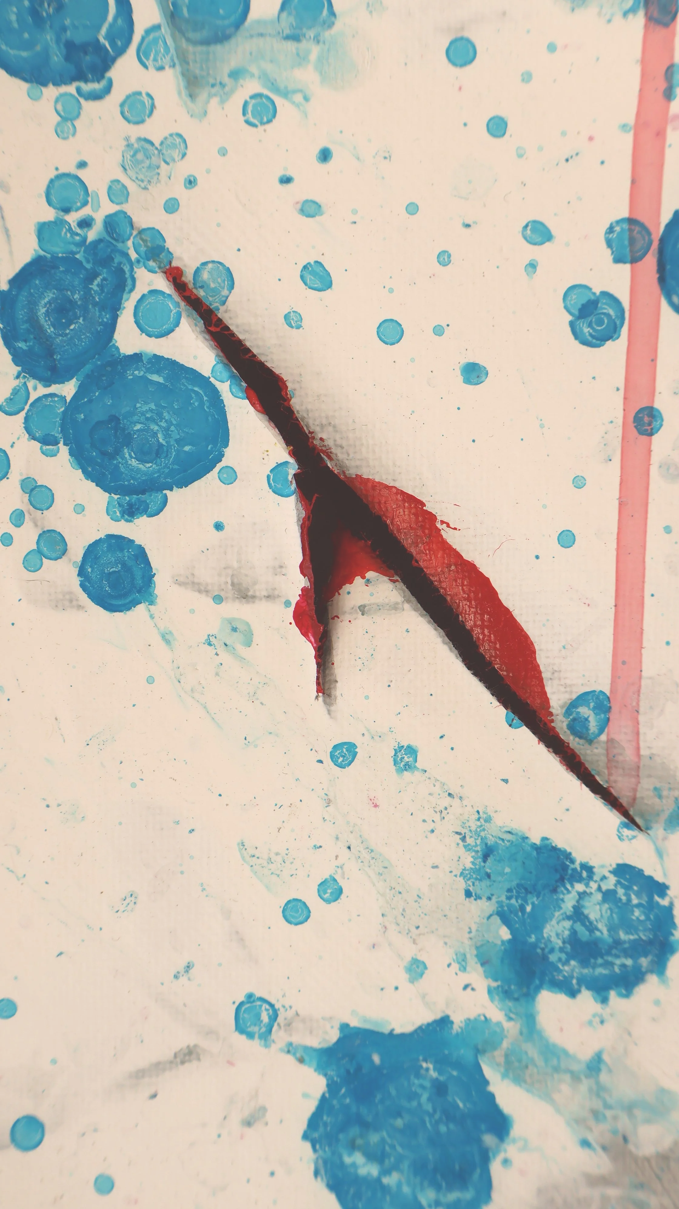 ‘Heridas’ , 2025, Acryic, silk paper, oil, 80×120 cm details