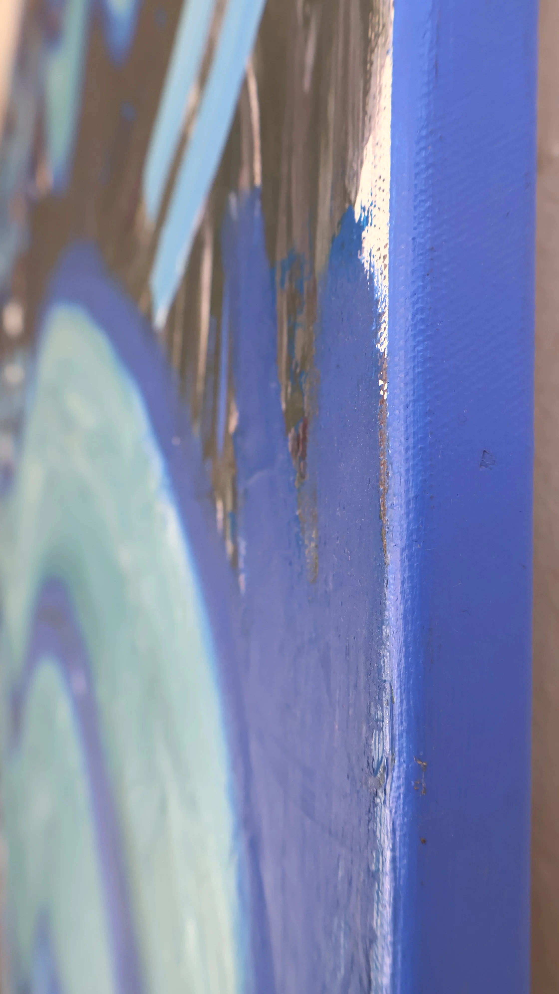 ‘calm after chaos’, 2025, acrylic & oil on canvas, 89×146 cm details