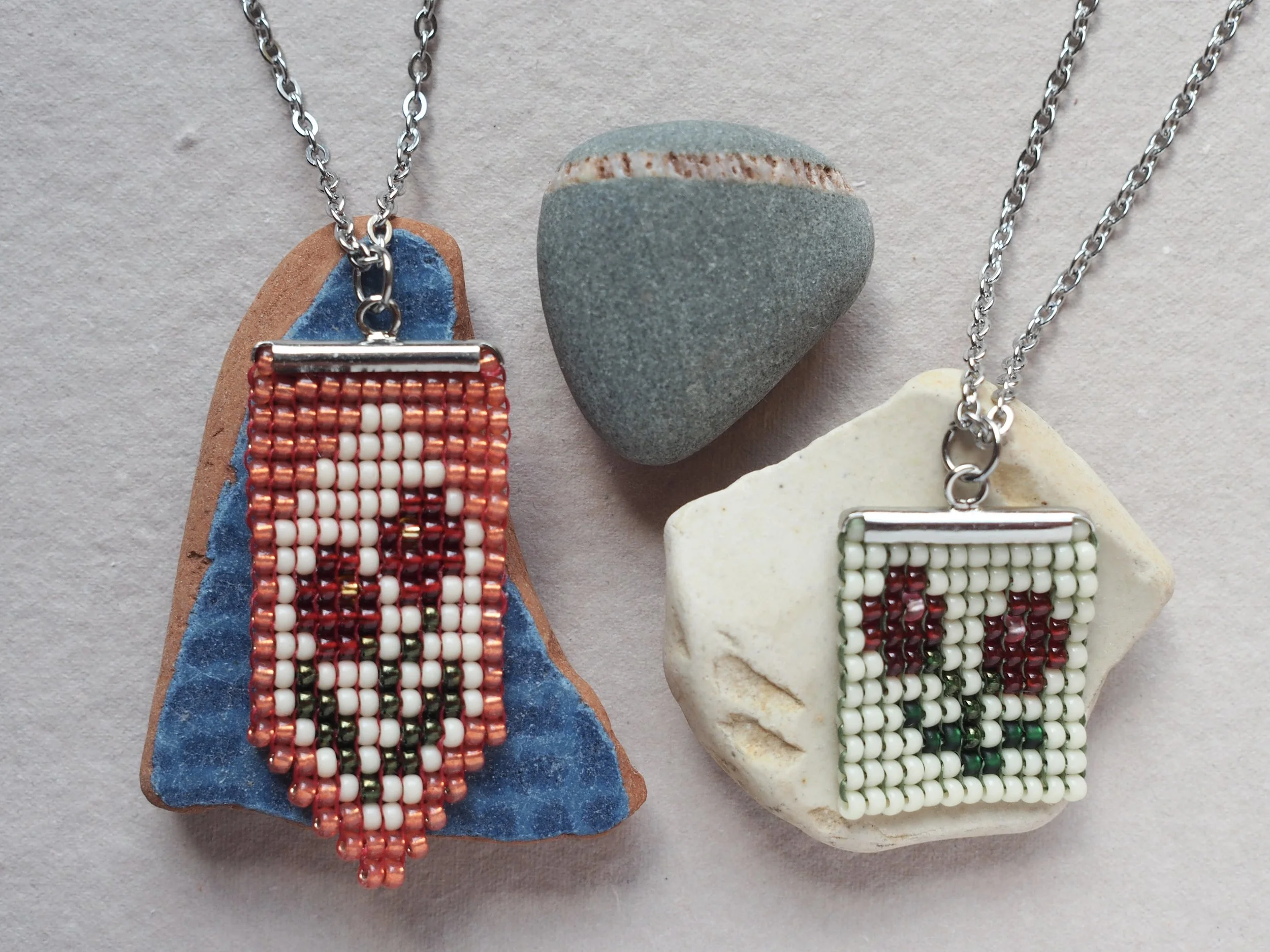 Wildflowers: 11/0 miyuki beads, silver plated clasp, 24" stainless steal chain