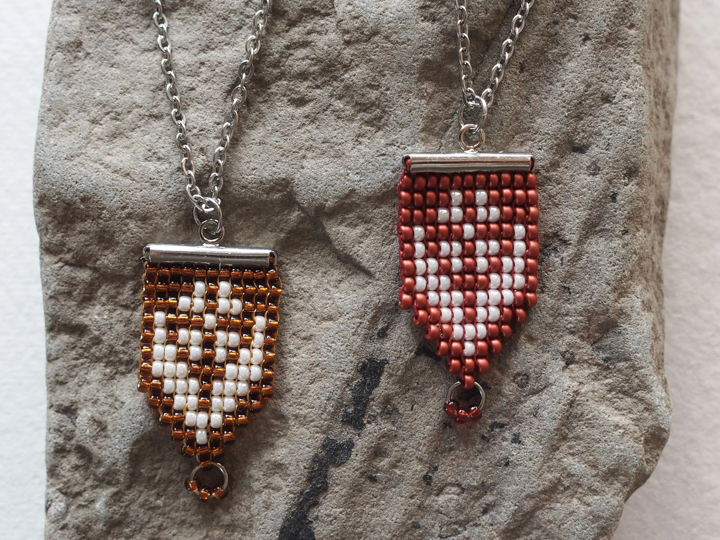Floral Heraldry: 11/0 miyuki beads, silver plated clasp, 24" stainless steal chain